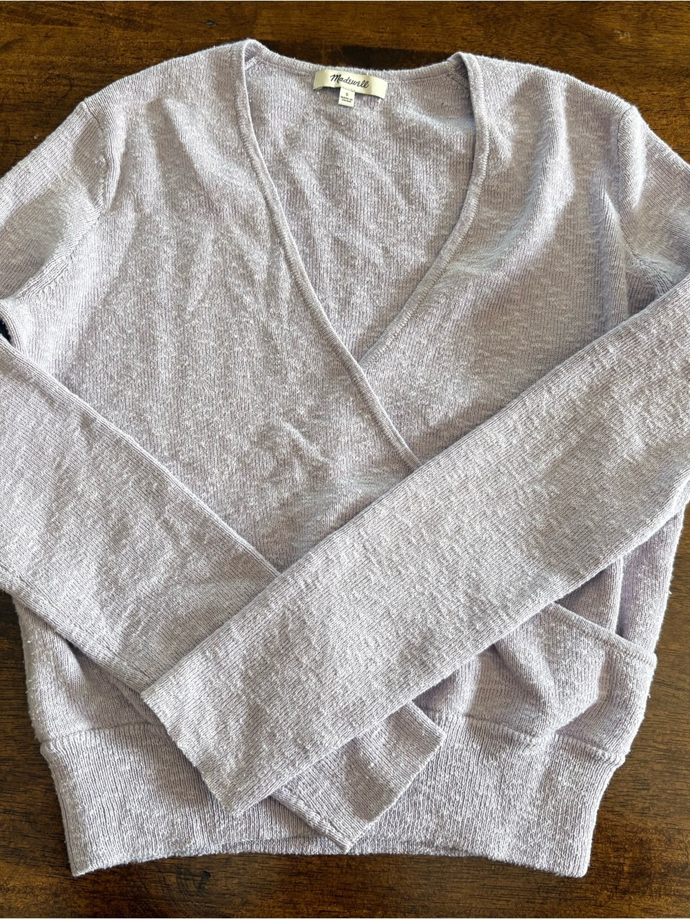 Madewell Lilac V-Neck Wrap Women's Sweater Size S